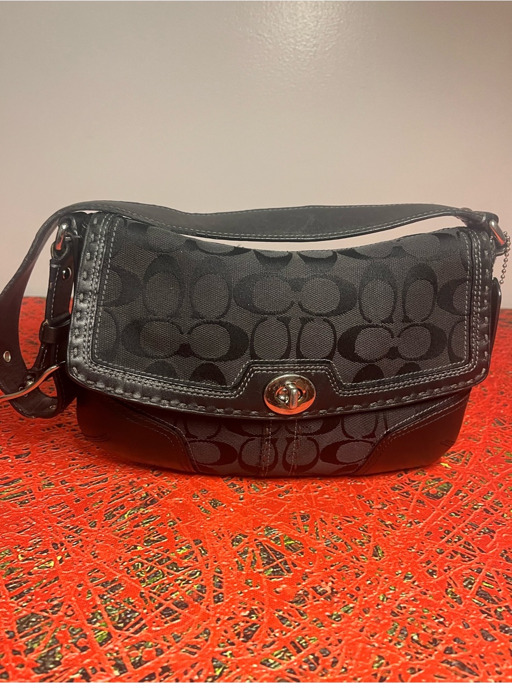 Coach 11574 signature canvas and leather bag